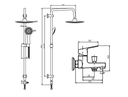 душевая система Dorff Norma D0711010 с тропическим душем душевая система Dorff Norma D0711010 с тропическим душем