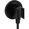 Шланговое подключение Hansgrohe FixFit Porter S с держателем для душа 26888670, матовый черный Шланговое подключение Hansgrohe FixFit Porter S с держателем для душа 26888670, матовый черный
