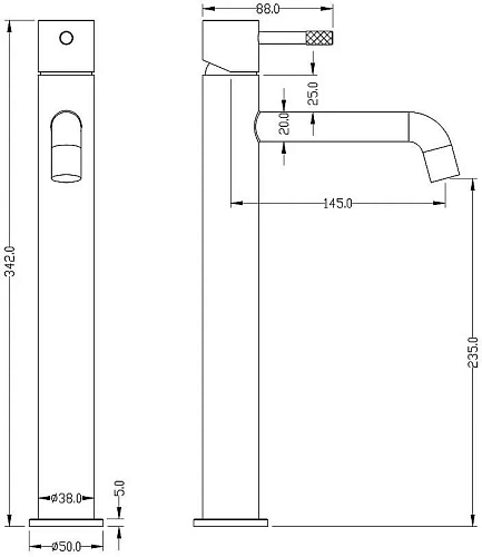 Смеситель для раковины Boheme Uno. Gold 462-G Смеситель для раковины Boheme Uno. Gold 462-G