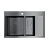 Кухонная мойка Omoikiri Akisame 78-2-GM-L нерж.сталь/вороненая сталь 4973101 Кухонная мойка Omoikiri Akisame 78-2-GM-L нерж.сталь/вороненая сталь 4973101