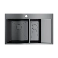 Кухонная мойка Omoikiri Akisame 78-2-GM-L нерж.сталь/вороненая сталь 4973101 Кухонная мойка Omoikiri Akisame 78-2-GM-L нерж.сталь/вороненая сталь 4973101