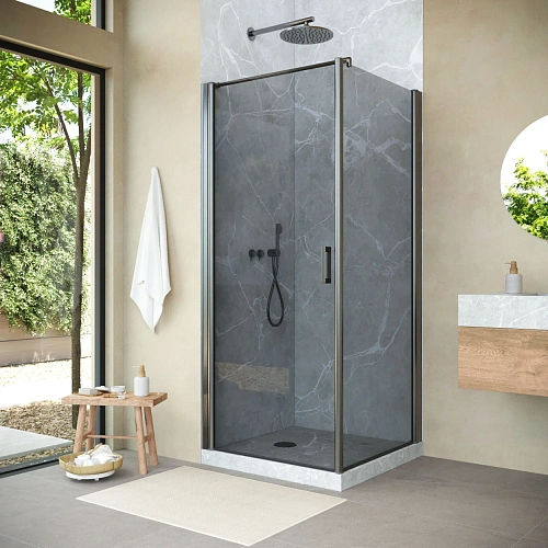 Душевой уголок Vegas-glass EP-Fis NOVO h2000 90*110 11 07 L 900x1100 мм, профиль оружейная сталь, стекло графит Душевой уголок Vegas-glass EP-Fis NOVO h2000 90*110 11 07 L 900x1100 мм, профиль оружейная сталь, стекло графит