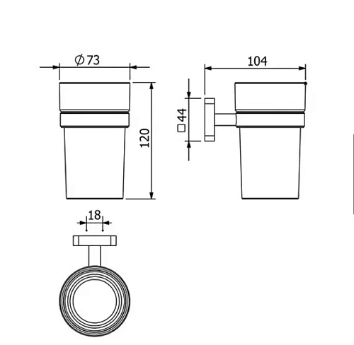 Стакан Kludi VELA S 25975N0 брашированное золото Стакан Kludi VELA S 25975N0 брашированное золото