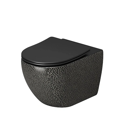 Унитаз подвесной GROSSMAN GR-4411BBLS Color 550x365x395 черный безободковый с сиденьем Унитаз подвесной GROSSMAN GR-4411BBLS Color 550x365x395 черный безободковый с сиденьем