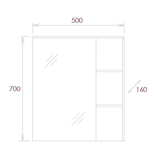 Зеркальный шкаф Onika ЛЕГРАН дуб галифакс 50.00У 205022 Зеркальный шкаф Onika ЛЕГРАН дуб галифакс 50.00У 205022