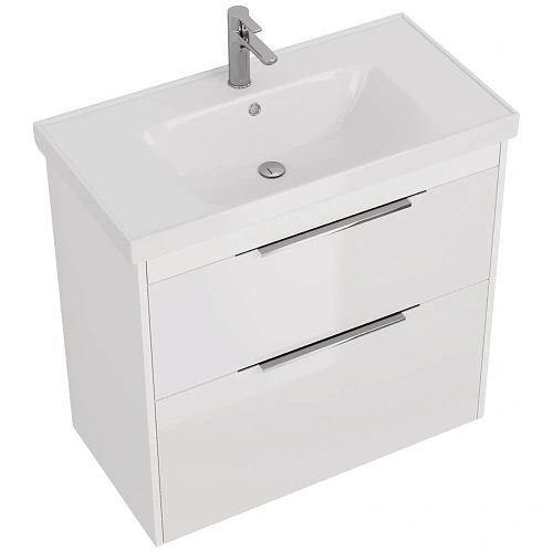 Тумба под раковину DREJA PRIME, 90 см, подвесная/напольная, 2 ящика, белый глянец 99.9302 Тумба под раковину DREJA PRIME, 90 см, подвесная/напольная, 2 ящика, белый глянец 99.9302