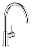 Смеситель для кухни GROHE BauClassic с высоким C-образным изливом, хром (31234001)
