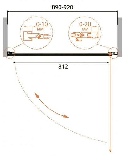 Душевая дверь CEZARES RELAX-B-1-90-C-Bi Душевая дверь CEZARES RELAX-B-1-90-C-Bi