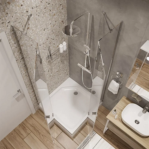 Душевой уголок DIWO Муром 90х90 профиль хром глянцевый 571079 Душевой уголок DIWO Муром 90х90 профиль хром глянцевый 571079