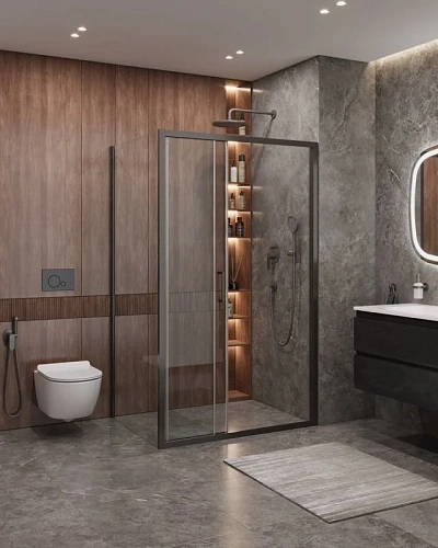 Душевой уголок CEZARES MOLVENO-AHF-31-120/90-C-GM-IV цвет профиля оружейная сталь стекло прозрачное 1200x900 мм Душевой уголок CEZARES MOLVENO-AHF-31-120/90-C-GM-IV цвет профиля оружейная сталь стекло прозрачное 1200x900 мм