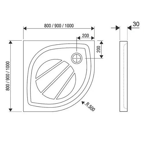 Душевой поддон Ravak Elipso Pro 90x90 XA237701010 Душевой поддон Ravak Elipso Pro 90x90 XA237701010