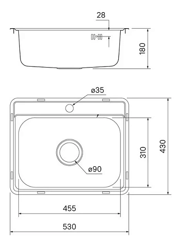 Кухонная мойка IDDIS Basic (BAS53S0i77) из нержавеющей стали Кухонная мойка IDDIS Basic (BAS53S0i77) из нержавеющей стали