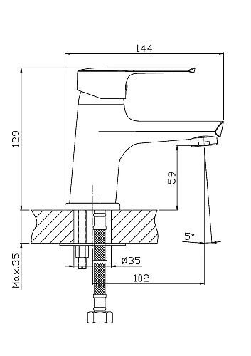 Смеситель для раковины Orange Sofi M43-021cr Смеситель для раковины Orange Sofi M43-021cr