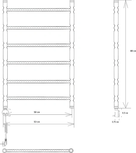 Полотенцесушитель электрический EWRIKA Медея B2 80х50 L, состаренная бронза 473259 Полотенцесушитель электрический EWRIKA Медея B2 80х50 L, состаренная бронза 473259