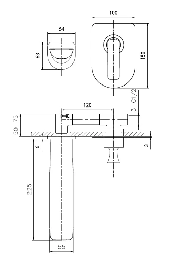Смеситель для раковины Wonzon & Woghand встраиваемый, Shark, хром (WW-481701-CR) Смеситель для раковины Wonzon & Woghand встраиваемый, Shark, хром (WW-481701-CR)