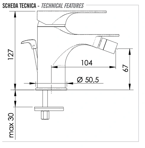 Смеситель для биде Remer Class Line L20 Смеситель для биде Remer Class Line L20