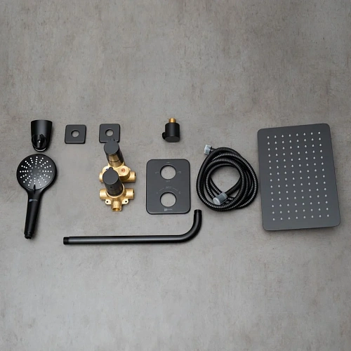 Душевая система Lemark Bronx LM3749BL термостатическая, встраиваемая, черный Душевая система Lemark Bronx LM3749BL термостатическая, встраиваемая, черный