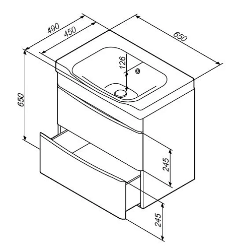 Тумба под раковину AM.PM Like M80FHX0652WG подвесная, 65 см, белый Тумба под раковину AM.PM Like M80FHX0652WG подвесная, 65 см, белый
