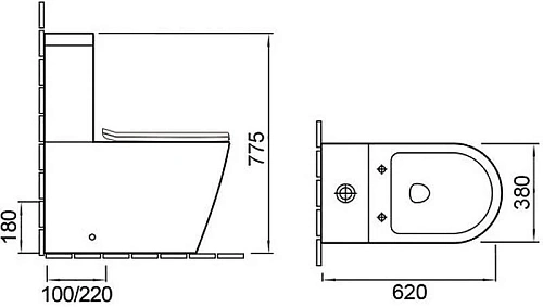Чаша напольного унитаза Vincea Piatti VT2B-11 белый, ультратонкое ситденье Чаша напольного унитаза Vincea Piatti VT2B-11 белый, ультратонкое ситденье