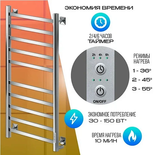 Полотенцесушитель электрическийкабельный Ника STEP-1 80/40 U Полотенцесушитель электрическийкабельный Ника STEP-1 80/40 U