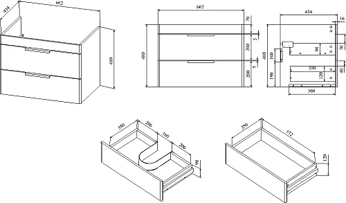 Тумба с раковиной STWORKI Копенгаген 70 белая 467218 Тумба с раковиной STWORKI Копенгаген 70 белая 467218