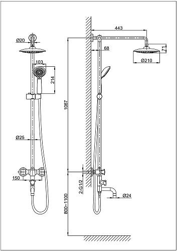 Душевая система D&K Grimm Hessen DA1384701E09 Душевая система D&K Grimm Hessen DA1384701E09