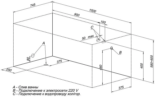 Акриловая ванна Aquanet Corsica 150x75 00203927 Акриловая ванна Aquanet Corsica 150x75 00203927