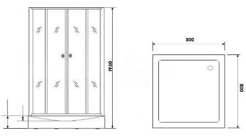 Душевой уголок Parly ZQ8111 с поддоном Душевой уголок Parly ZQ8111 с поддоном