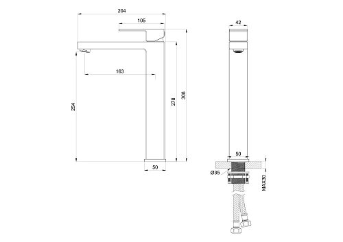 Смеситель для раковины Wonzon & Woghand хром (WW-88239016-CR) Смеситель для раковины Wonzon & Woghand хром (WW-88239016-CR)