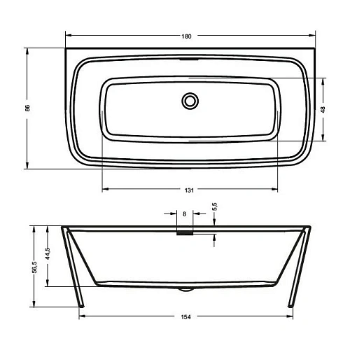 Акриловая ванна Riho Adore FS BD0400500000000 180х86 Акриловая ванна Riho Adore FS BD0400500000000 180х86