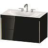 Картинка анонса товара «тумба с раковиной duravit xviu xv4615tb140c 80 см черный глянцевый»