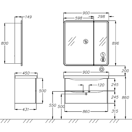 Тумба под раковину Opadiris Элеганс 90, белый матовый (под раковину CeraStyle FRAME 90) 00-00006896 Тумба под раковину Opadiris Элеганс 90, белый матовый (под раковину CeraStyle FRAME 90) 00-00006896