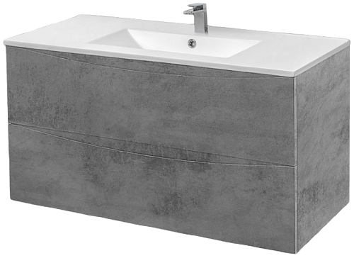 Тумба под раковину Vincea Mia 1000 подвесная, 2 выкатных ящика soft close, Beton VMC-2MC100BT Тумба под раковину Vincea Mia 1000 подвесная, 2 выкатных ящика soft close, Beton VMC-2MC100BT