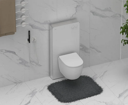 Инсталляционный модуль внешнего монтажа ABBER AC0107MW для подвесного унитаза, белый Инсталляционный модуль внешнего монтажа ABBER AC0107MW для подвесного унитаза, белый