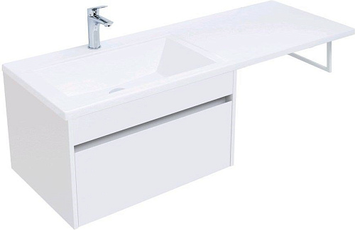 Тумба с раковиной Aquanet Токио 130 L белый (подвесная, 1 ящик) 00236917 + 00235501 Тумба с раковиной Aquanet Токио 130 L белый (подвесная, 1 ящик) 00236917 + 00235501