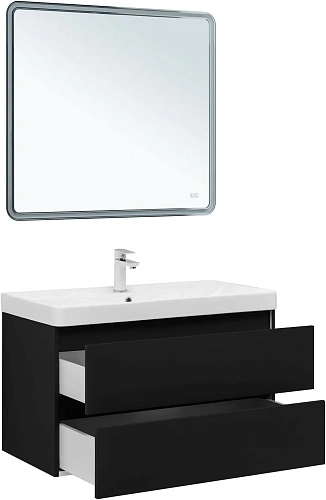 Тумба под раковину Aquanet Вега 2.0 90 черный 00337956 подвесная Тумба под раковину Aquanet Вега 2.0 90 черный 00337956 подвесная