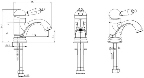 Смеситель для раковины Boheme Tradizionale Oro 281 Смеситель для раковины Boheme Tradizionale Oro 281