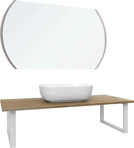 Комплект мебели DIWO Элиста 120 светлое дерево, с раковиной Moduo 50 Square 555771 Комплект мебели DIWO Элиста 120 светлое дерево, с раковиной Moduo 50 Square 555771