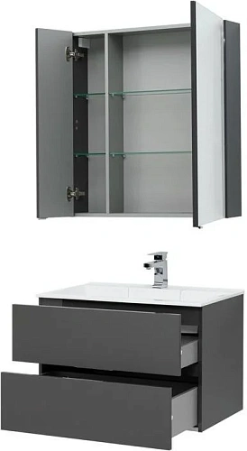 Комплект мебели Aquanet Алвита 80 серый антрацит 00241387 Комплект мебели Aquanet Алвита 80 серый антрацит 00241387