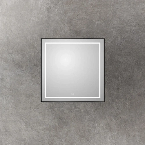 Зеркало BelBagno SPC-KRAFT-900-800-LED-TCH-WARM-NERO 900x32x800 мм с подсветкой сенсорным выключателем и подогревом Зеркало BelBagno SPC-KRAFT-900-800-LED-TCH-WARM-NERO 900x32x800 мм с подсветкой сенсорным выключателем и подогревом