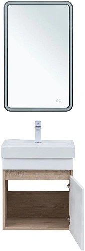 Тумба под раковину Aquanet Оптима 50 00344798 дуб светлый/белый сатин Тумба под раковину Aquanet Оптима 50 00344798 дуб светлый/белый сатин