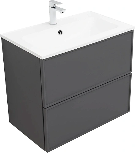 Тумба под раковину Aquanet Арт 75 ясень графит 00329064 напольная/подвесная Тумба под раковину Aquanet Арт 75 ясень графит 00329064 напольная/подвесная