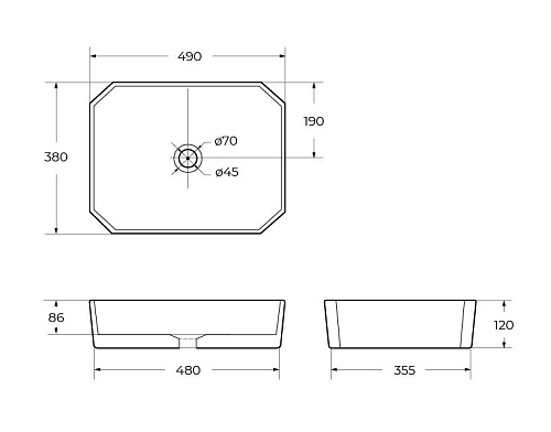 Раковина BelBagno BB1386 490x380 белый Раковина BelBagno BB1386 490x380 белый