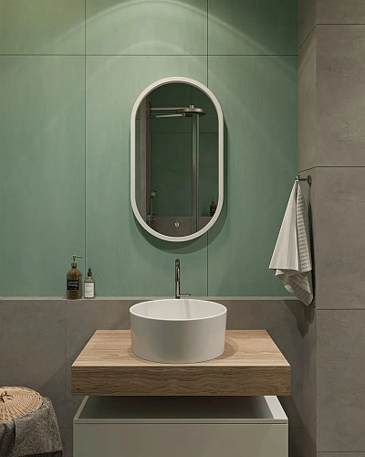 Зеркало DIWO Казань 45 белое, с подсветкой сенсорной, овальное, белое, из МДФ, в современном стиле 5 543682 Зеркало DIWO Казань 45 белое, с подсветкой сенсорной, овальное, белое, из МДФ, в современном стиле 5 543682