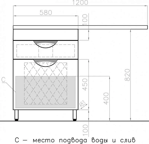 Тумба под раковину Style Line Жасмин 60 (1 ящ.) с корзиной, Космос/Даллас 120, Люкс PLUS ЛС-00000645 Тумба под раковину Style Line Жасмин 60 (1 ящ.) с корзиной, Космос/Даллас 120, Люкс PLUS ЛС-00000645