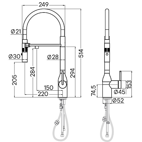 Смеситель для кухни Paulmark Magneto One брашированное золото Ma213188-BG Смеситель для кухни Paulmark Magneto One брашированное золото Ma213188-BG