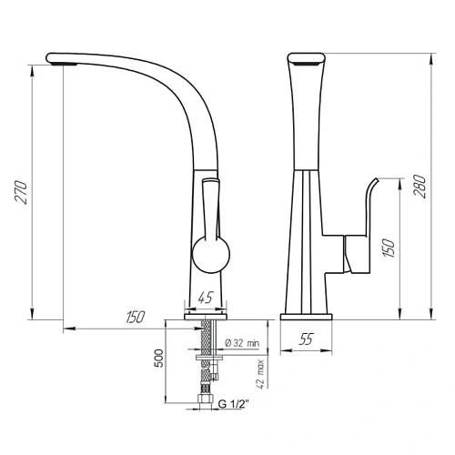 Смеситель для кухни Paini Serena SECR571LMKM хром Смеситель для кухни Paini Serena SECR571LMKM хром