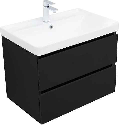 Тумба под раковину Aquanet Вега 2.0 70 черный 00337954 подвесная Тумба под раковину Aquanet Вега 2.0 70 черный 00337954 подвесная