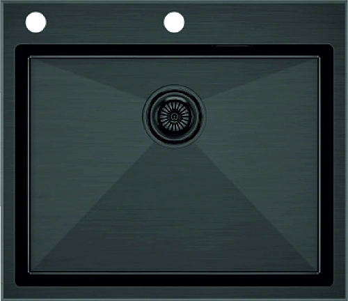 Кухонная мойка Paulmark KRONER-EDGE 59, PM775951-GM, вороненая сталь, 590х510мм Кухонная мойка Paulmark KRONER-EDGE 59, PM775951-GM, вороненая сталь, 590х510мм