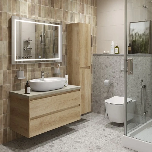 Тумба со столешницей и раковиной BelBagno KRAFT 100 kraft100rnn-kepmco-1346-set подвесная KRAFT100RNN-KEPMCO-1346-SET Тумба со столешницей и раковиной BelBagno KRAFT 100 kraft100rnn-kepmco-1346-set подвесная KRAFT100RNN-KEPMCO-1346-SET